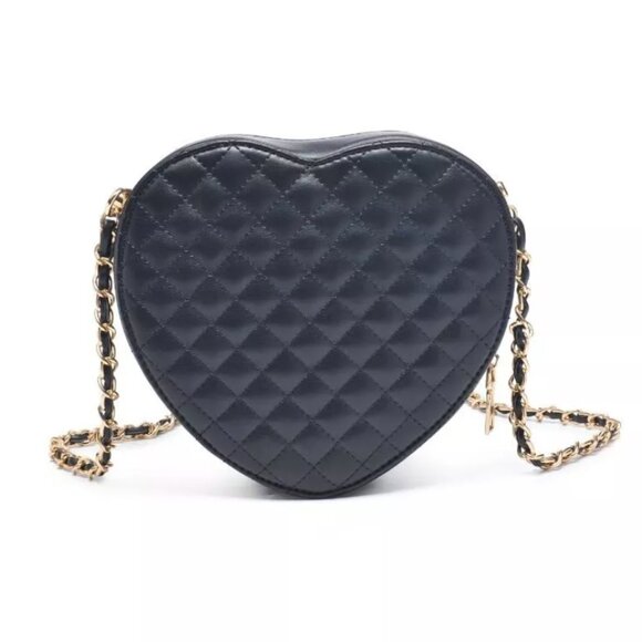 🖤 Chanel Inspired Heart Black Bag w/ Gold Chain - Picture 6 of 8